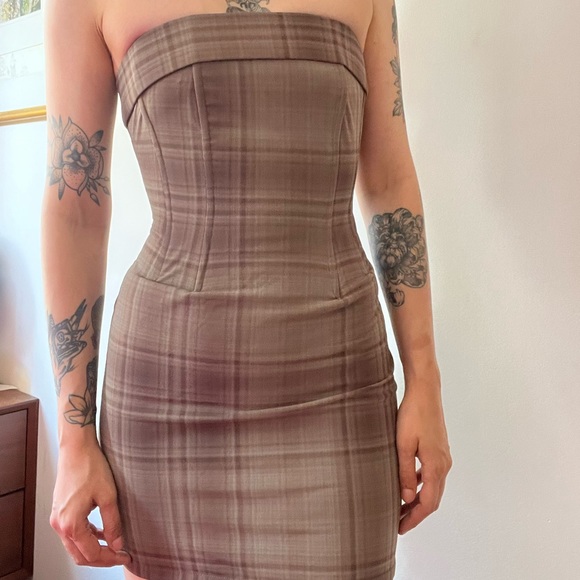 BWT With Jean Plaid Corset dress - Picture 1 of 3